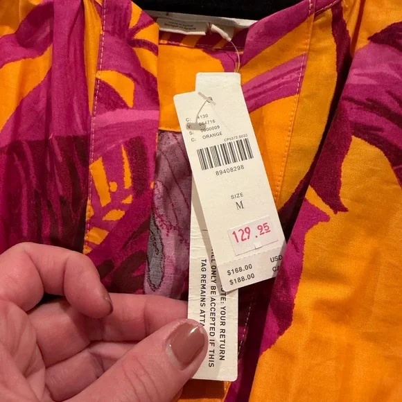 NWT Anthropologie Maeve Somerset Tropical Maxi Dress Medium - Picture 4 of 6